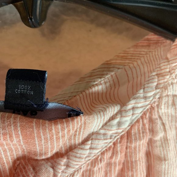 Gap Blouse Womens Medium Pink Striped 100% Cotton Hidden Button Cap‎ Sleeve 7932 - Picture 3 of 8